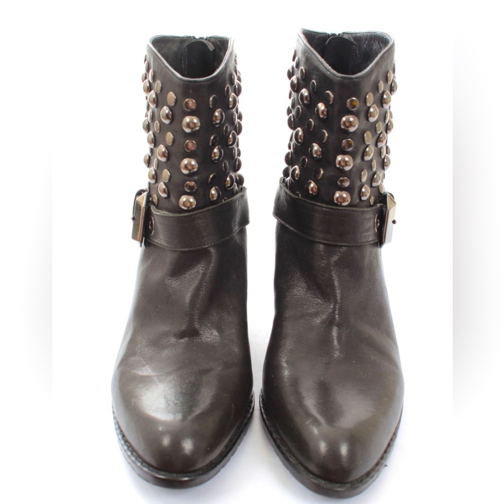 Stuart Weitzman Leather Studded Accents Western Boots -6.5